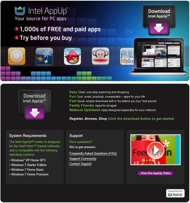 Intel AppUp Center Info